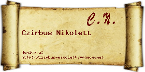 Czirbus Nikolett névjegykártya
