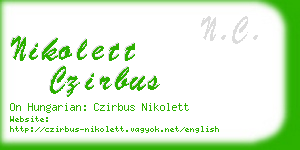 nikolett czirbus business card